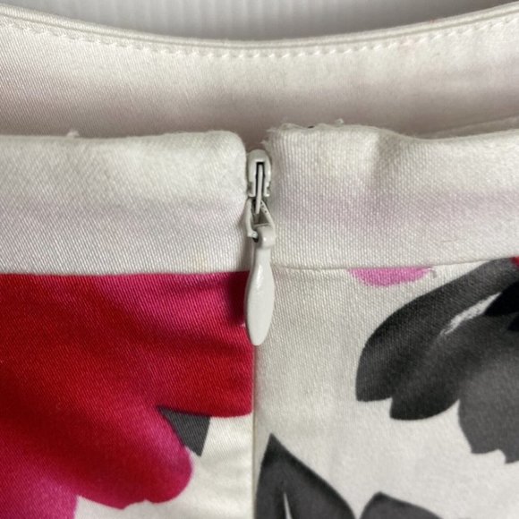 Diana Ferrari Size 10 Women's Pencil Dress White Pink Floral - Picture 7 of 8